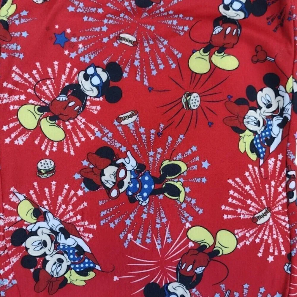 Disney Ladies Sleep Jogger with Pockets, Red, Mickey and Minnie, Size S (4-6)